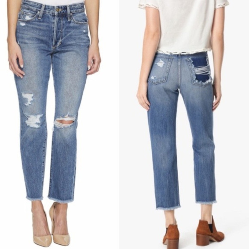 NEW Joes The Smith Caryn High Rise Straight Ankle Distressed Jeans Size 32 NWT